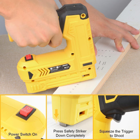 YEAHOME Electric Staple Gun, 2 in 1 Light Duty Brad Nailer/Stapler with USB Charger Cable