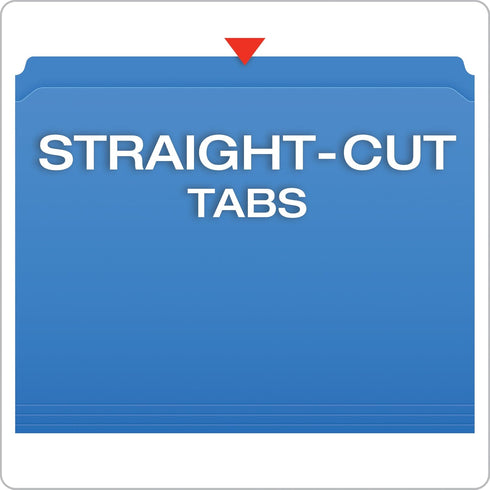 Pendaflex Color File Folders, Letter Size, Blue, Straight Cut, 100/BX (R152 BLU)