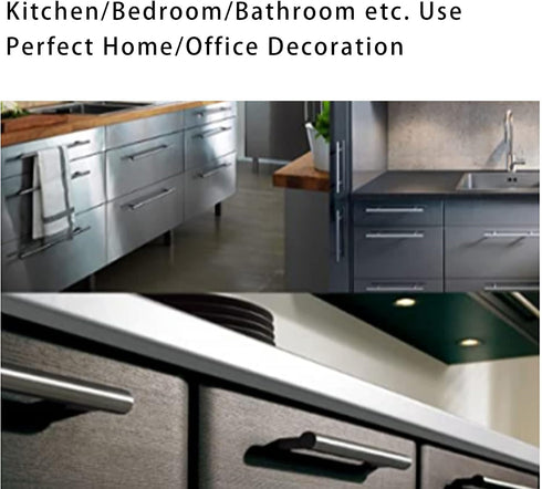 6 Pack Square T Bar Single Hole Knobs, Kitchen Cabinet Knobs, Cabinet Pull Drawer Handles Stainless Steel Modern