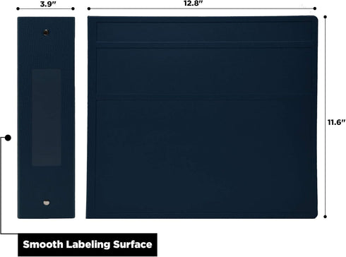 Carstens 4-Inch Heavy Duty 3-Ring Binder, Navy Blue, Waterproof Cover, Holds 600 US Letter Sheets, Made in USA