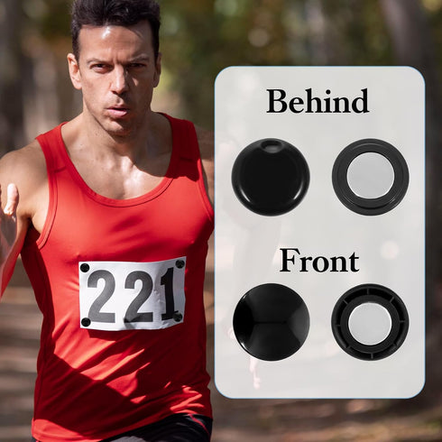 Yuanan 10 Pairs Marathon Bib Magnets for Runners, Running Bib Magnets, Bibs Boards for Runners - Magnetic Race Number