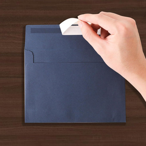 Blue Envelopes, 50 Pack, 5 x 7 Inch A7 Card Envelopes, Navy Blue 120gsm Paper for Invitations, Wedding, Birthday