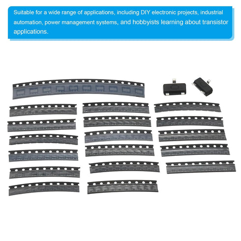 PATIKIL Surface Mounted Devices Power Transistor Assortment Kit, 180pcs for Switching Applications