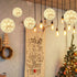 5.5" 50 Christmas Lighted Ball Outdoor Hanging Sphere Lights Orb LED Warm White Starlight Sphere for Tree, Porch