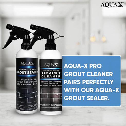 AQUA-X 16oz Grout Cleaner - Heavy Duty Tile & Grout Stain Remover for Floors, Showers & Bathrooms - Deep Cleaning