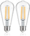 FLSNT Dusk to Dawn Outdoor Sensor ST19 LED Light Bulb, 7W (60W Equivalent), 800LM, Vintage Filament, 2 Pack