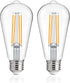 FLSNT Dusk to Dawn Outdoor Sensor ST19 LED Light Bulb, 7W (60W Equivalent), 800LM, Vintage Filament, 2 Pack