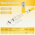 200 Pcs Yellow Female Quick disconnects Vinyl Insulated Spade Wire Connectors, Electrical Crimp Terminal 12-10 AWG (6.3mm)