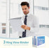 SUNEE 3 Ring Binder, 1.5 Inch, 10 Pack, Clear View PVC-Free Binder for School or Office Supplies, White