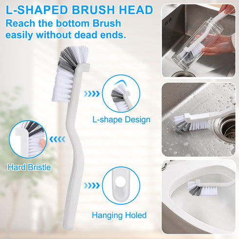 15 Set Pcs Crevice Cleaning Brush - Hard Bristle Cleaning Brush Supplies, V Shape Grout Cleaner Brush for Deep Cleaning