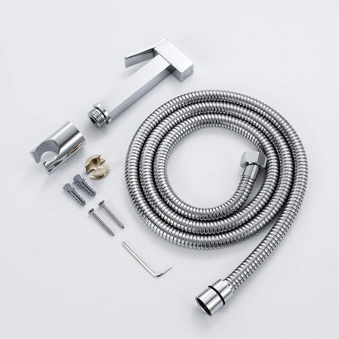 ZLOCYIVHE Set Handheld Bidet Sprayer for Toilet, Chrome Portable Cloth Diaper Sprayer Brass Bathroom Bidet Sprayer Kit