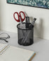 EasyPAG 2-Pack Metal Mesh Pen Holder - 3.8" Desk Organizer for Office/Home/School, Black with Non-Slip Base