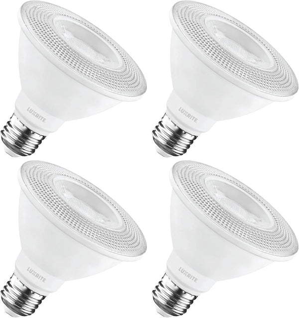 LUXRITE PAR30 Short Neck LED Flood Light Bulb, 75W Equivalent, 3000K Soft White, 900 Lumens, 4 Pack