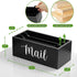 DRASTAR Wooden Mail Organizer with 3 Slots, Black Countertop Mail Holder, Desktop Sorter for Home Office Accessories
