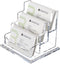 Business Card Holder Display for Desk, Clear Acrylic 3 Tier Organizer, 3 Slots for Men and Women