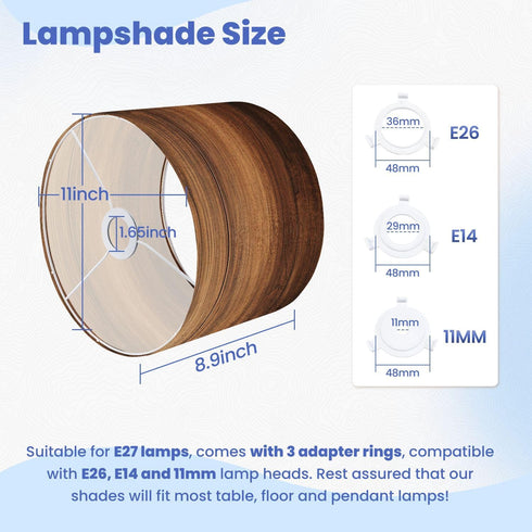 RAINFALLARING 1Pack LampShade Wooden Wood Texture Brown wood texture coming from natural tree wooden Lamp shades