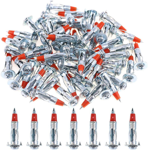 Glarks 60Pcs Heavy Duty Zinc Plated Steel Molly Bolt Drive Wall Anchor Screws Set, 1/8 inch 35MM (1/8SDx35MM)