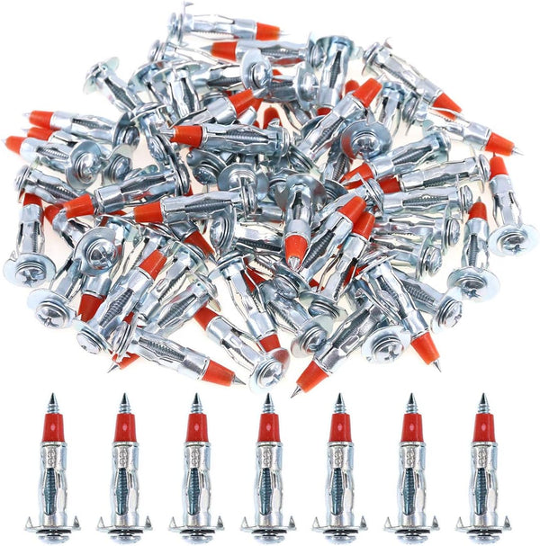Glarks 60Pcs Heavy Duty Zinc Plated Steel Molly Bolt Drive Wall Anchor Screws Set, 1/8 inch 35MM (1/8SDx35MM)