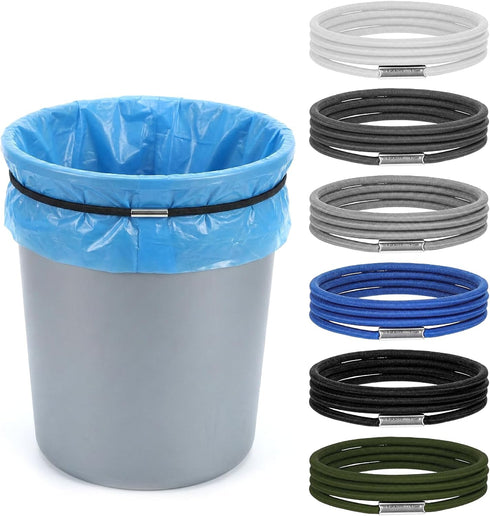 Macuezu 6 PCS Garbage Can Bands, High Elastic Trash Can Bag Holder Straps