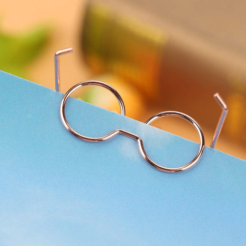 Valentine's Day Carnival Stationery Clip, Plastic Coated Paper Clip, Eyeglass Shape Design for DIY