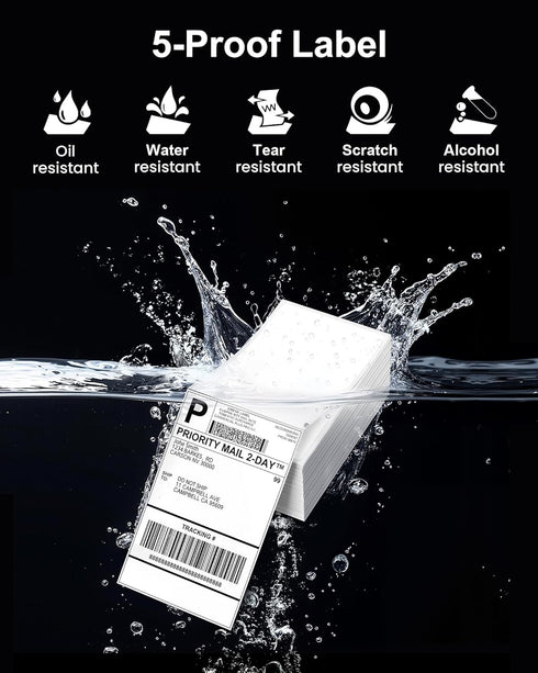 4x6 500 241bt, Phomemo Thermal Shipping Labels, PCS -Fold Thermal Labels, Compatible with MUNBYN,JADENS,Nelko,Rollo