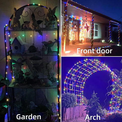 4 Pack 33ft 100 8 YEGUO Multicolor Solar Fairy Lights, Each LED Christmas Lights Outdoor Waterproof, Modes Sliver Wire