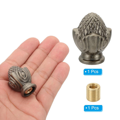 PATIKIL 34 27mm 1 Set x Lamp Finials Caps Knob, Solid Lamp Shade Top Decoration Screw Cap Nuts with Brass Reducing