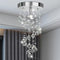 Modern Crystal Chandelier Elegant Spiral Flush Mount Chandelier Modern Raindrop Crystal Ball
