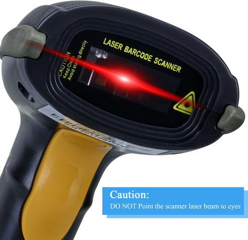 WoneNice USB Laser Barcode Scanner, Wired Handheld Bar Code Scanner Reader, Black