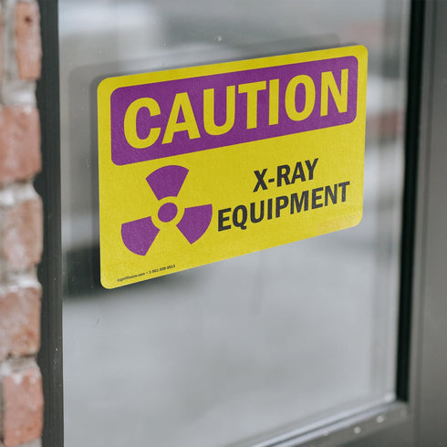 (2 Pack) OSHA Caution Radiation Sign, 7 Inch X 5 Inch Vinyl Label Decal Sticker, Weather Resistant, UV Protected