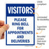 SmartSign (Pack of 4) 7 x 5 inch “Visitors - Please Ring Bell for Appointments and Deliveries“ Sticker Labels, Blue and