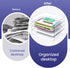 Tomorotec Desk Letter Tray Set, A4 Size Clear PET Stackable Document Organizer, Office Desktop File Paper Holder, Side