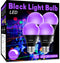 LED Black Light Bulbs, 4 Pack, A19 9W UV Black Light, Replace Up to 100W, 120V E26 Base, UVA Level 385-400nm, Glow in