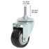 Finnhomy 2 Inch Heavy Duty Stem Caster Wheels, Threaded Swivel Casters Set of 4 for Wire Shelves - Black