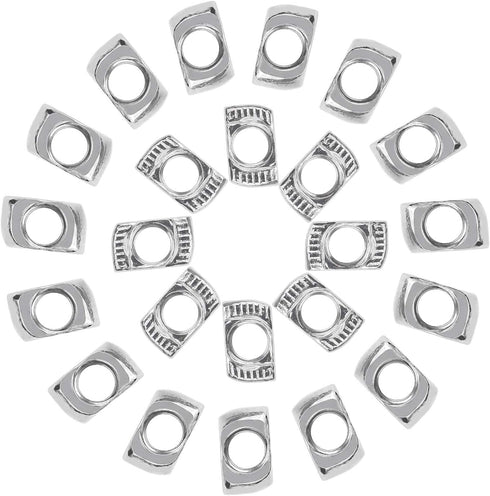 100 Pieces 2020 Series T Nuts, M5 T Slot Nut Hammer Head Fastener, Nickel Plated Carbon Steel