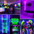 16.4FT 300LEDs Black Light Strip with USB Plug + Battery Box, Adhesive Blacklight Fixture, Battery & USB Operated