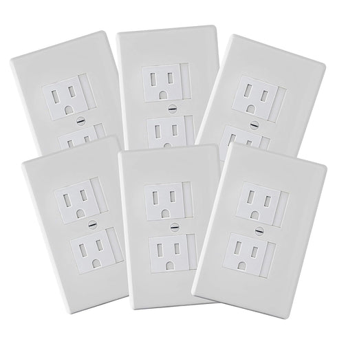 6-Pack Safety Innovations Self-Closing Outlet Covers (For Center Screw Outlets Only) -
