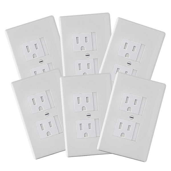 6-Pack Safety Innovations Self-Closing Outlet Covers (For Center Screw Outlets Only) -