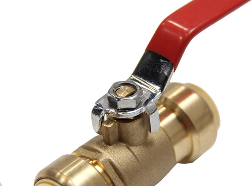 (Pack of 2) EFIELD 1/2 Inch Push-Fit Full Port Ball Valve for Hot and Cold Water with a Disconnect Clip,Brass UPC Certified by EFIELD