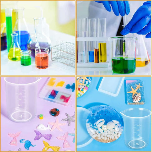 30PCS Plastic Beakers, 250ml Graduated Measuring Cups, Premium Polypropylene for Home School Lab Science Experiments