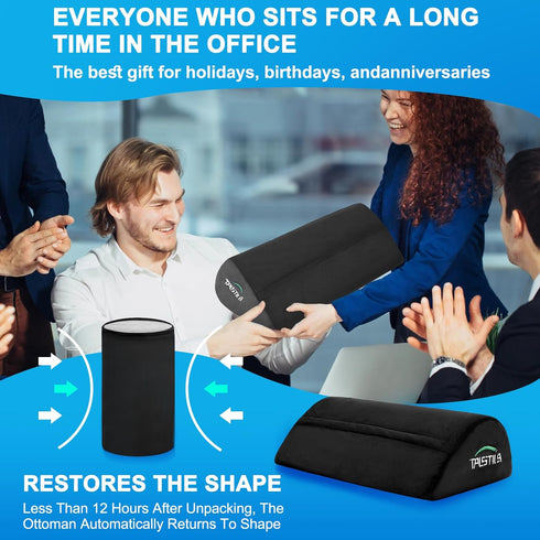 Foot Rest for Under Desk at Work, Ergonomic Foam Footrest with Warm Plush Feet Pocket for Office Chair