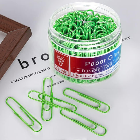 Paper Clips Assorted Sizes, 400 Pieces, Sturdy Coated Paper Clips, 2" (50mm) Large and 1.3" (33mm) Medium Size for