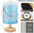 MABCIRY 2) Fabric Wood Table Lamp for Bedroom, USB LED Bedside Night Lamp with Linen Fabric Lampshade, Decorative
