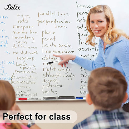 Lelix Dry Erase Markers, 42 Pack with 14 Black, 14 Blue, 14 Red Chisel Tip Markers for School and Office Supplies