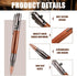 Chinco 2 Pieces Bolt Action Wood Ballpoint Pens, Solid Brass Bullet Shaped Pen with 2 Refills, Black Ink (Black, Brown)