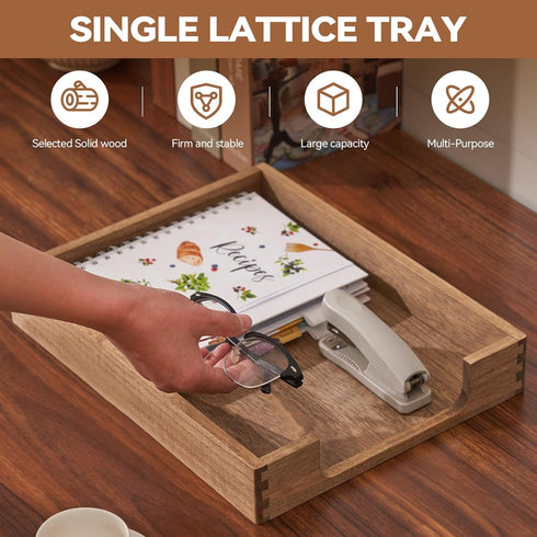 Kirigen Wood Letter-Size Tray Single-Tier(TP-DBR)- Wooden Tones Collection Front-Load Documents Tray for Office Desktop Organizer - Desk Magazine, File, Folder, Paper Holder Drak Brown by KIRIGEN