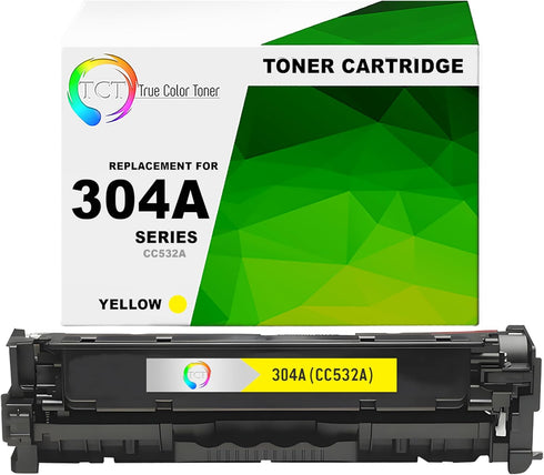 TCT Premium Compatible Toner Cartridge for HP 304A CC532A Yellow, Works with HP Color Laserjet Printers (2,800 Pages)