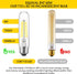 E26 LED Bulb, 6W Equal 60 Watt, Daylight 5000K, E26 Edison Bulb, 750lm Dimmable, 5 Inch Long Tubular, 6 Pack