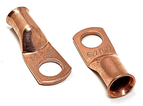 10pcs 2 Gauge 2 AWG x 3/8” Pure Copper Cable Lug Terminal Ring Connectors with Dual Wall Adhesive Lined Heat Shrink