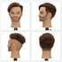 sirydtm 12" 100% Stand(4) Barber Mannequin Head Male Real Hair Blue eyes Mannequin Head with Human Hair Styling